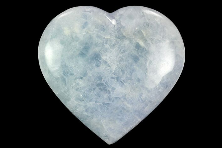 Polished, Blue Calcite Heart - Madagascar #126643